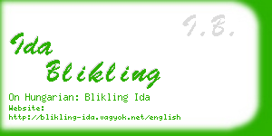 ida blikling business card